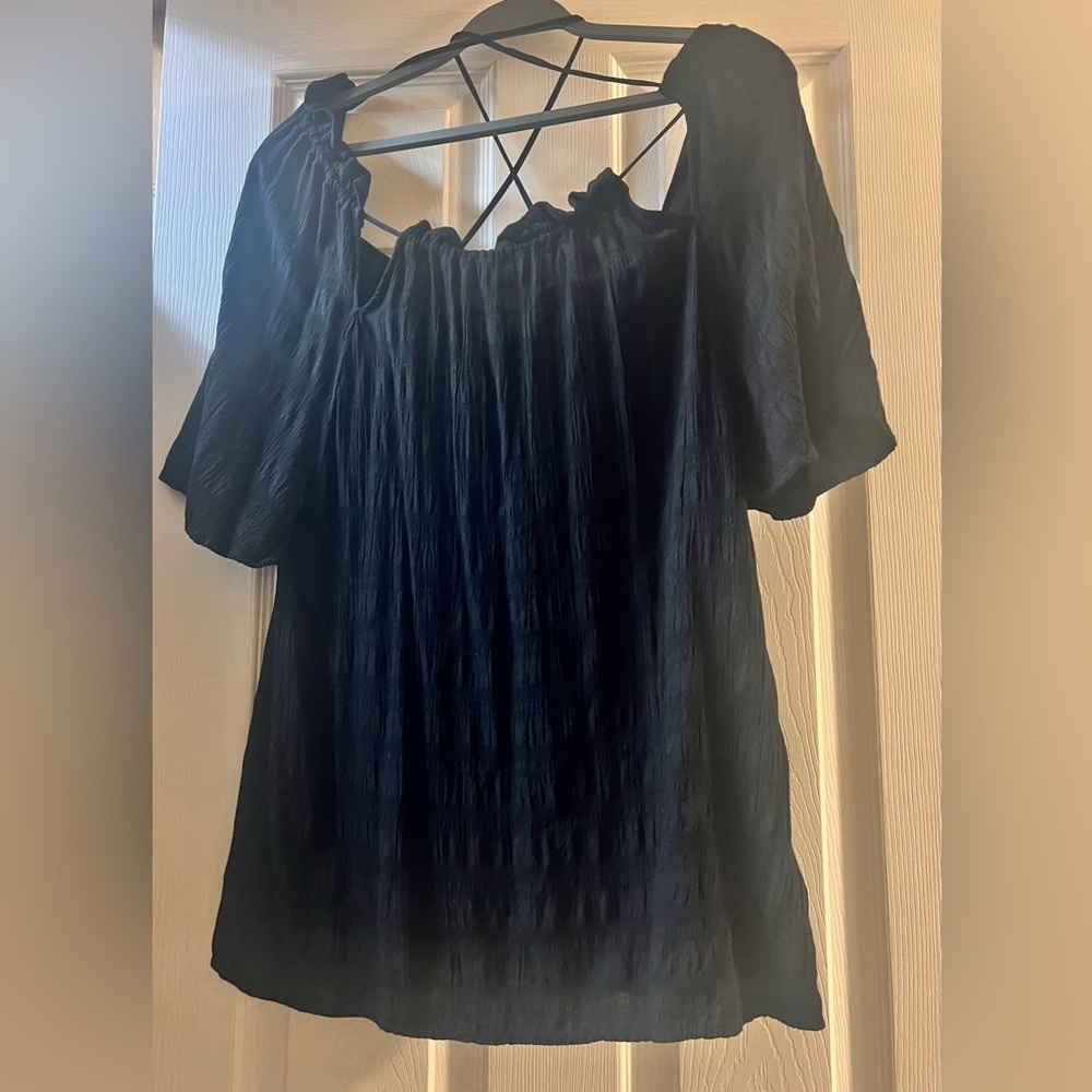 Ted baker off the shoulder shirred relaxed flowy strappy top size 2 revolve chic